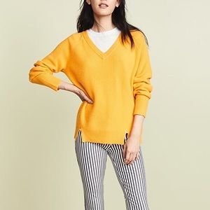 Cinq a Sept Neely Yellow Cashmere Sweater